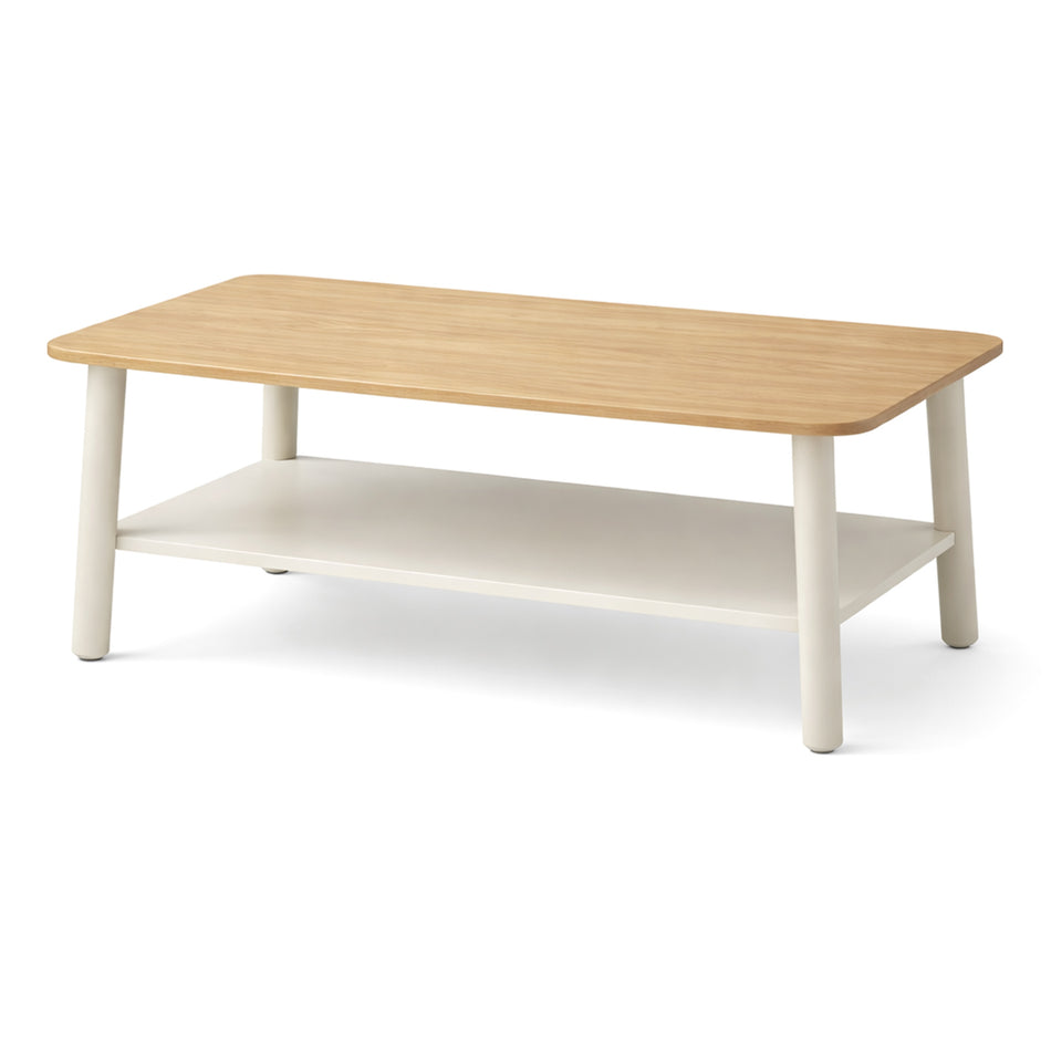 Rectangular coffee table with lower shelf