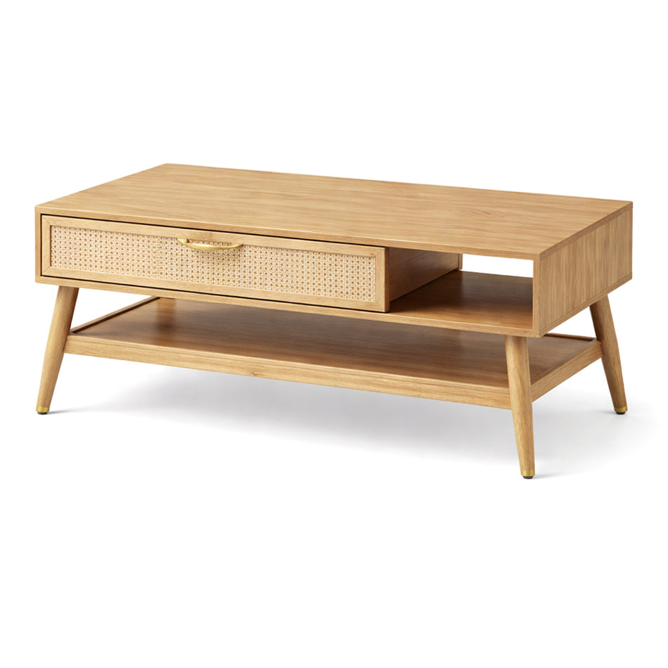 Coffee table with drawer & open storage
