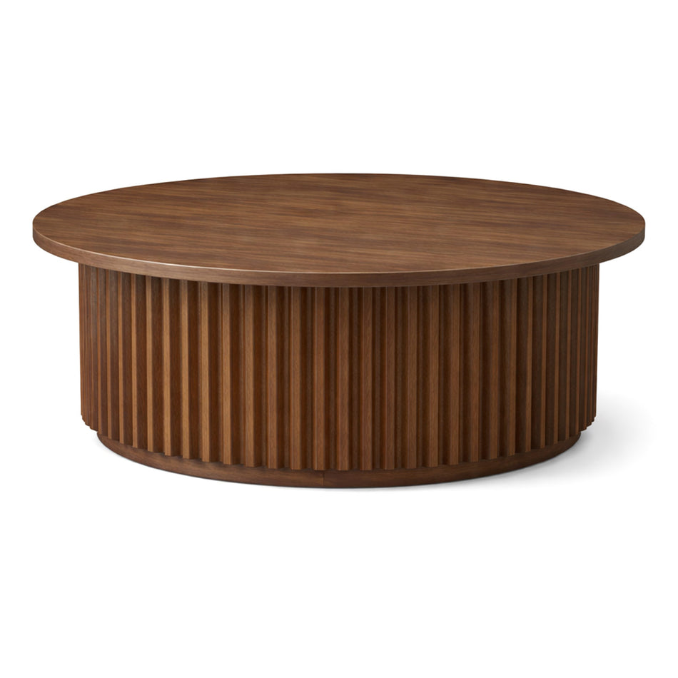 Round coffee table with fluted base