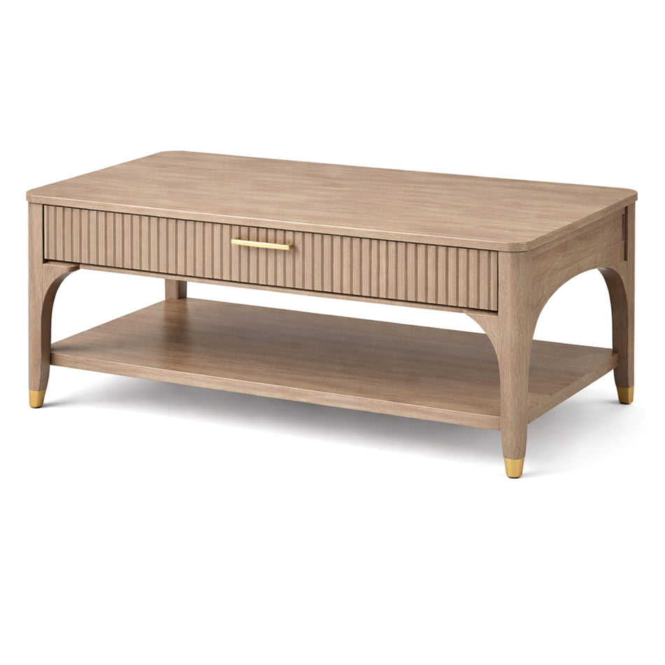 Coffee table with drawer & lower shelf