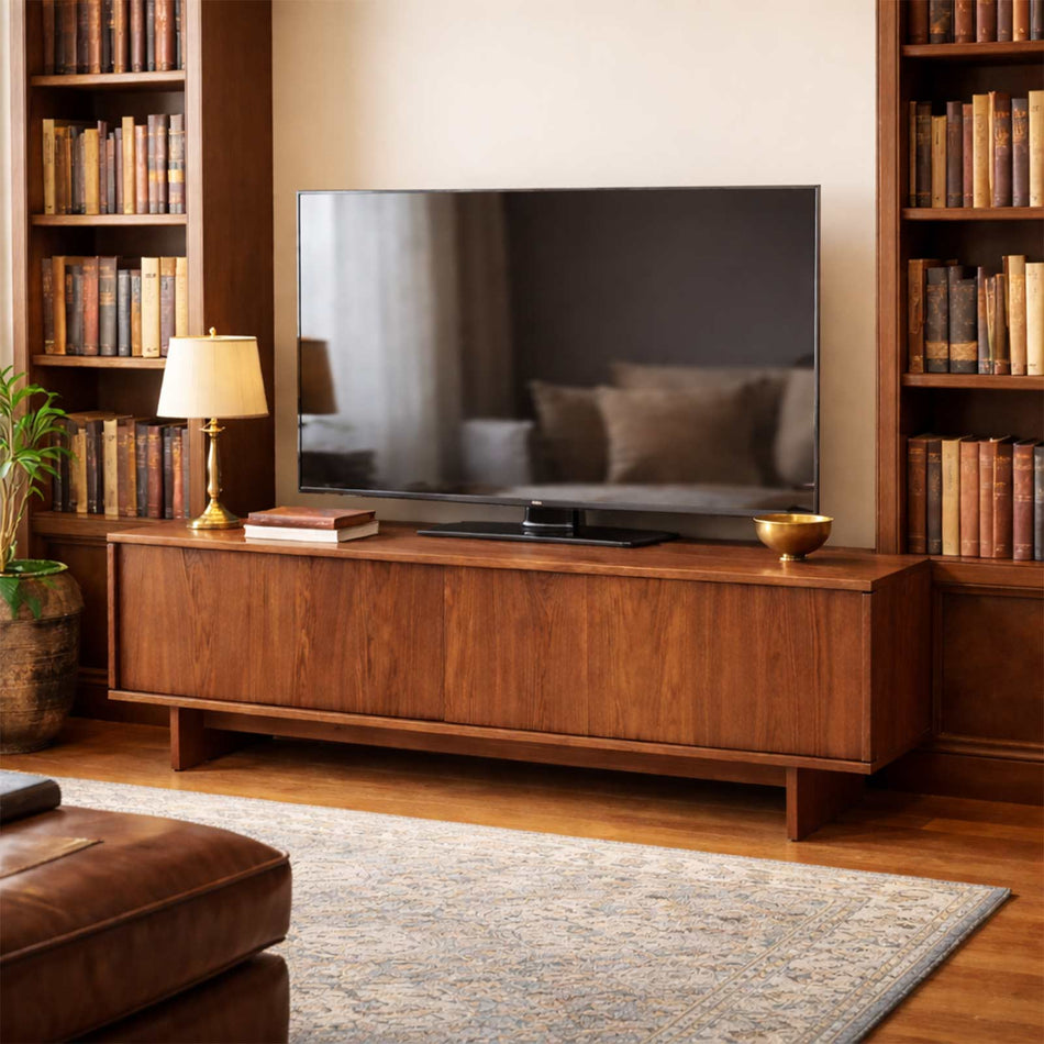 Minimal sliding door media console