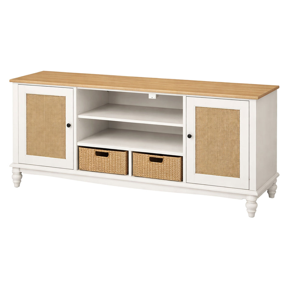 Storage TV unit with baskets and shelving