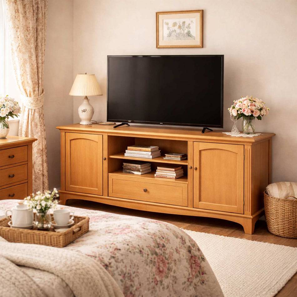 Classic storage TV unit with shelves and cabinet doors