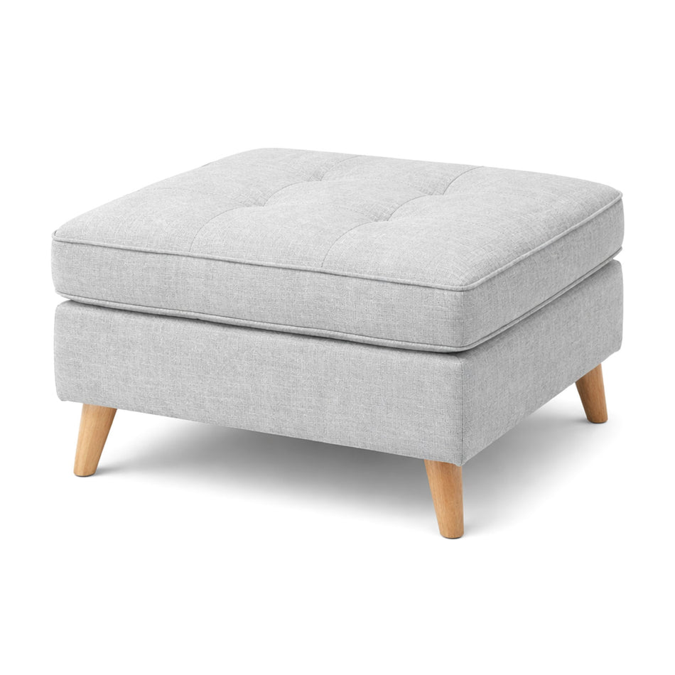 Tufted cushion 0ttoman with wooden legs