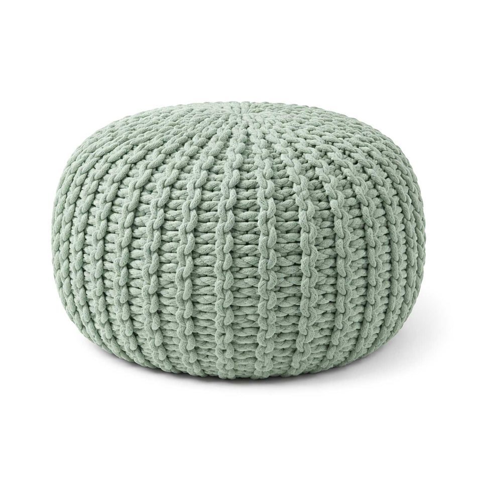 Knitted textured pouf