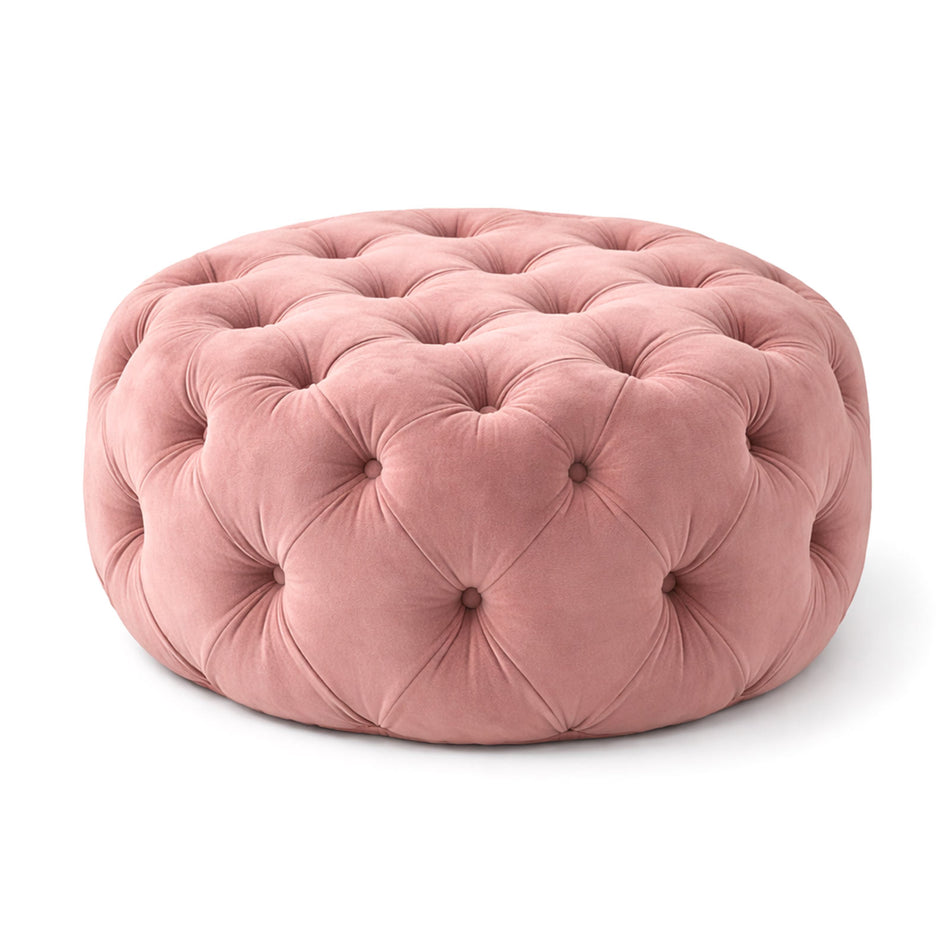 Tufted velvet pouf