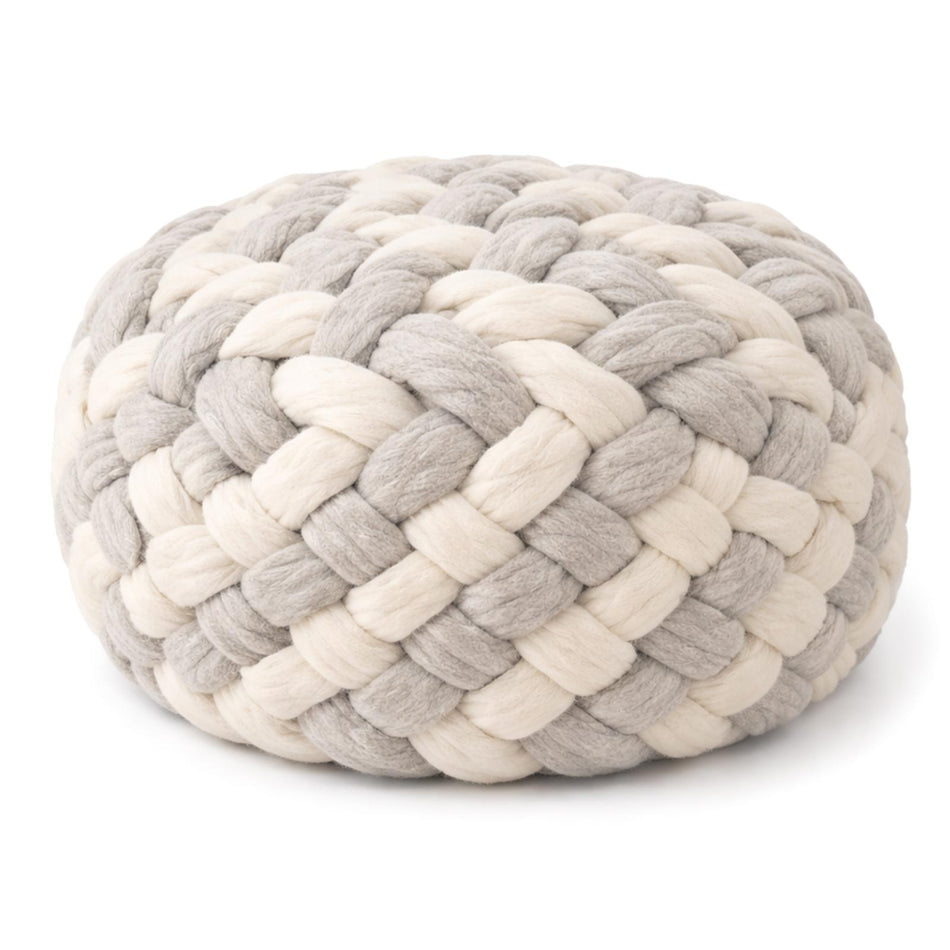 Chunky knit pouf