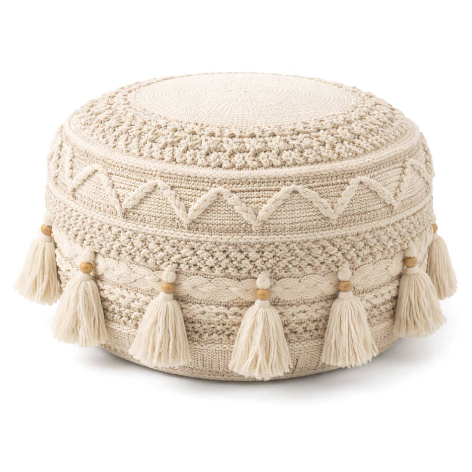 Tassel textured pouf