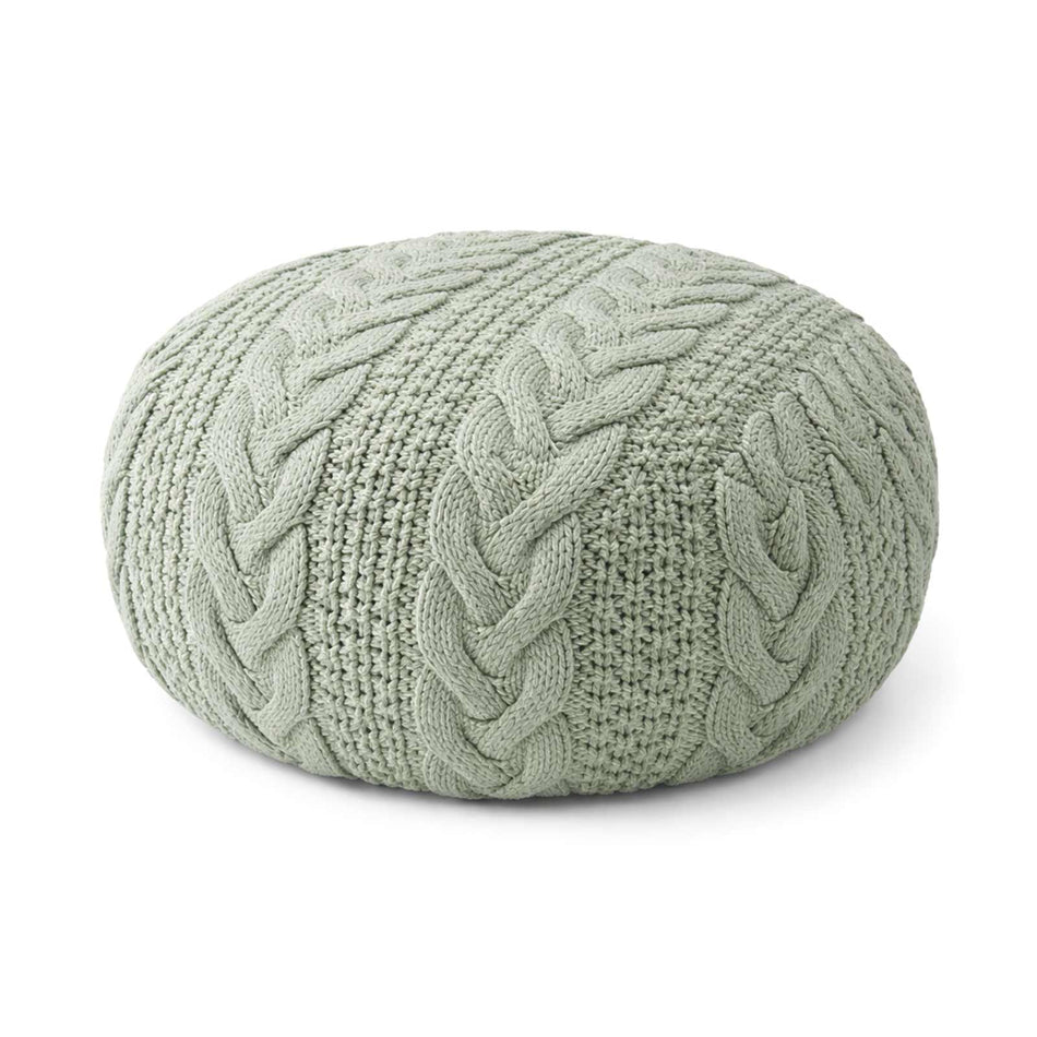 Cable knit pouf