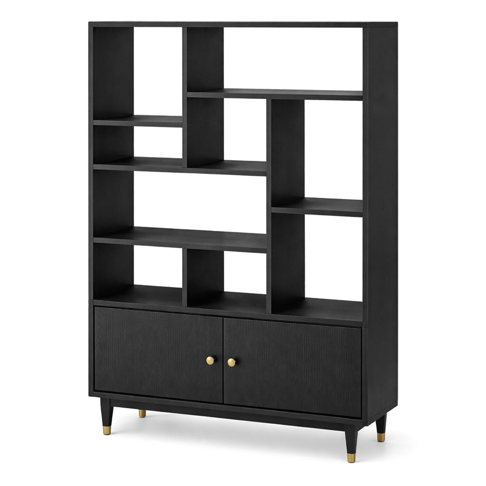Storage cabinet with open shelves