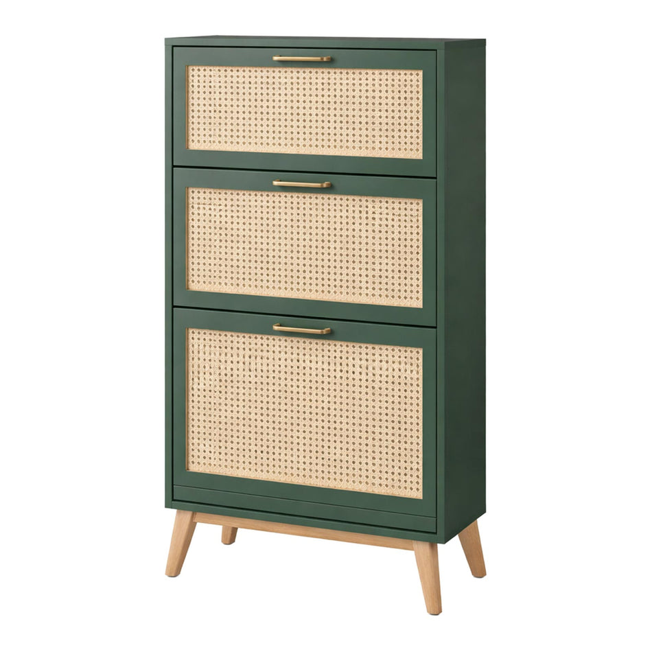 Rattan front cabinet with ventilated panels