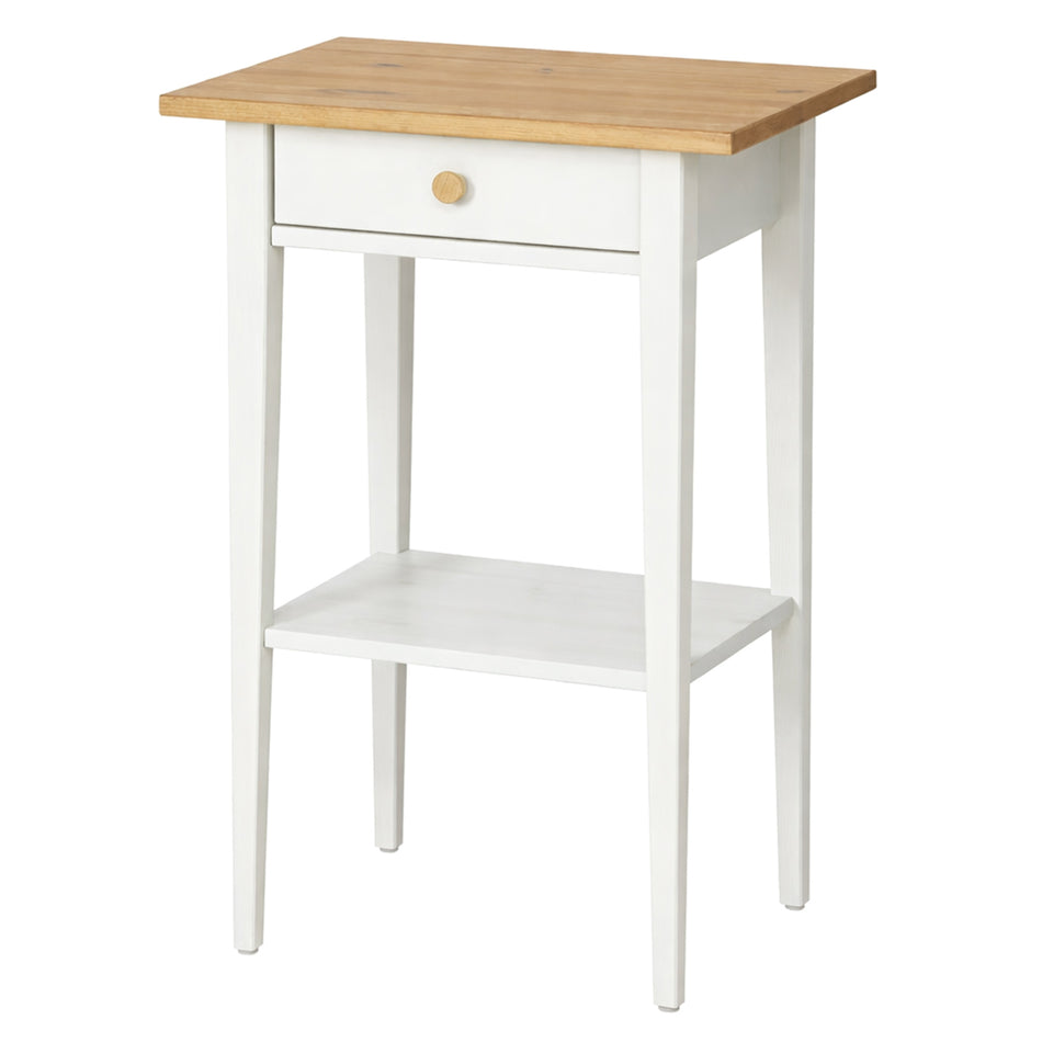 Scandi side table with drawer & shelf