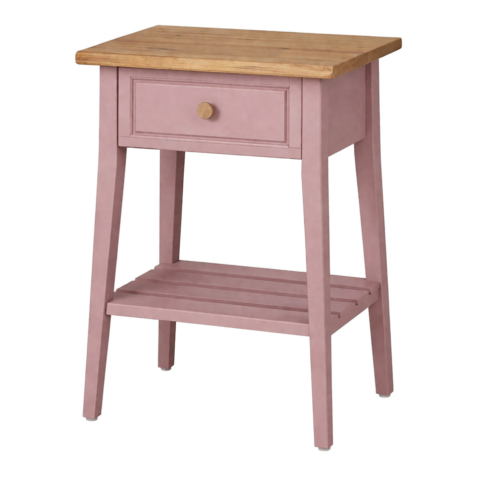 Classic side table with drawer & slatted shelf