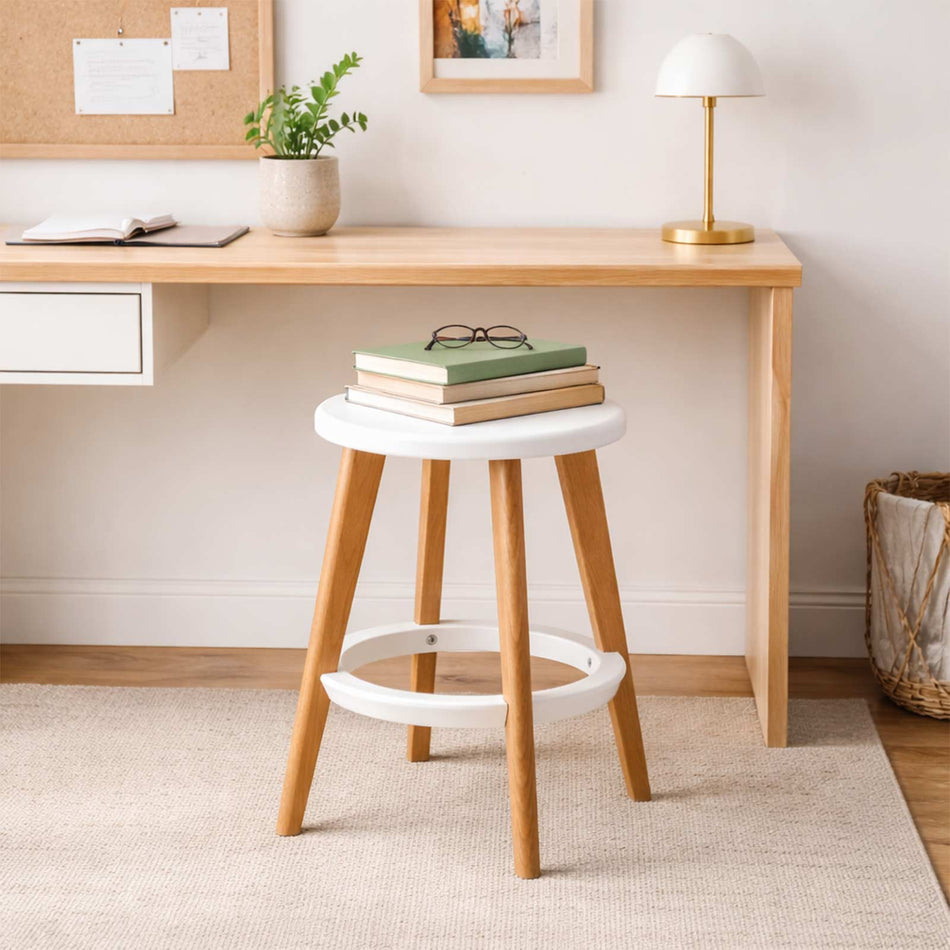 Sculptural wood counter stool