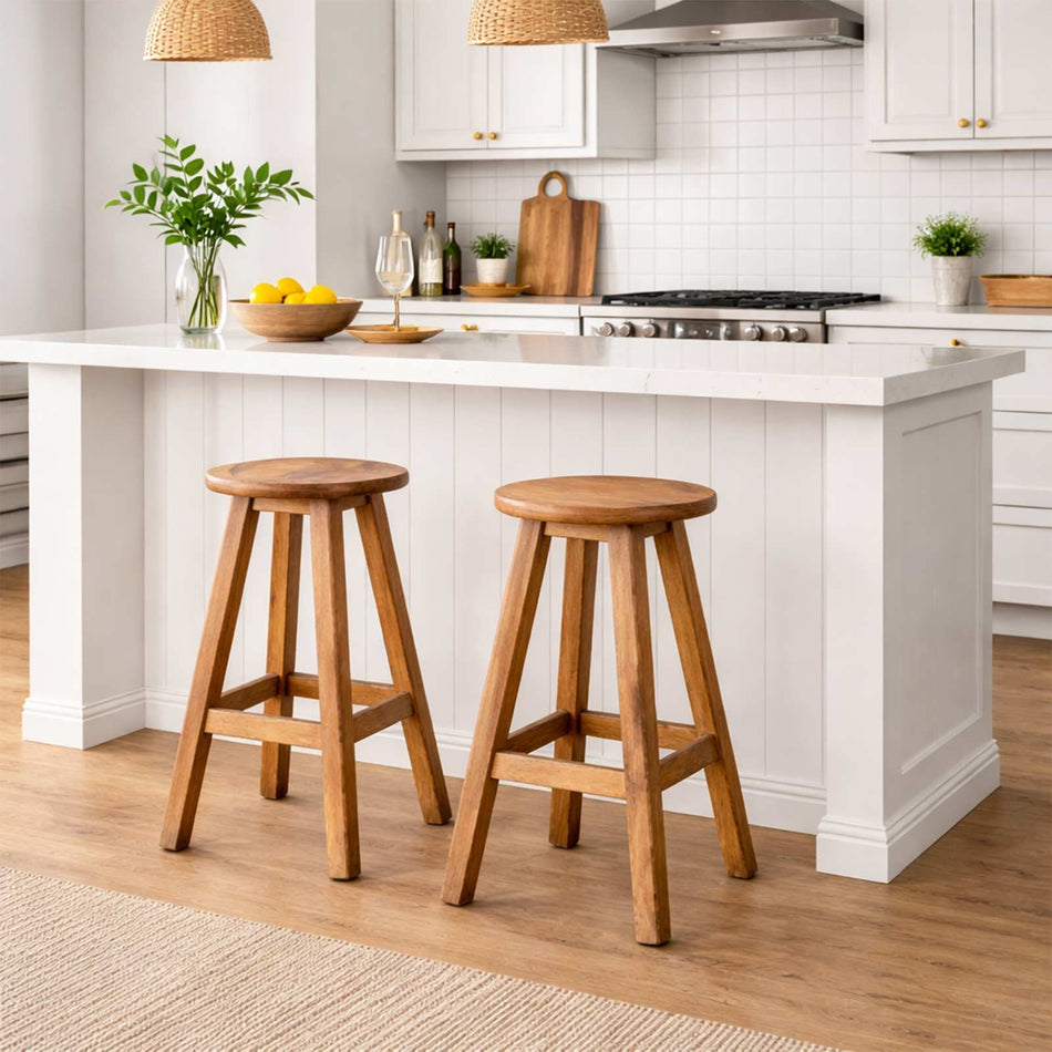 Classic rustic wood stool