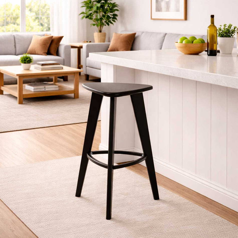 Contemporary ash wood bar stool