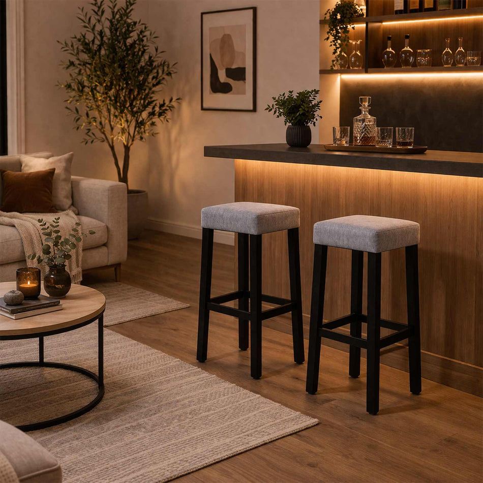 Square padded bar stool
