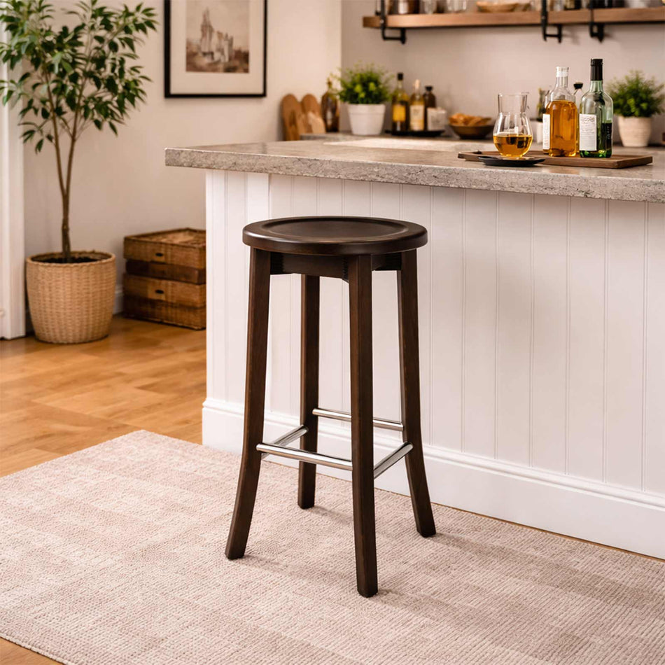 Traditional turned wood bar stool
