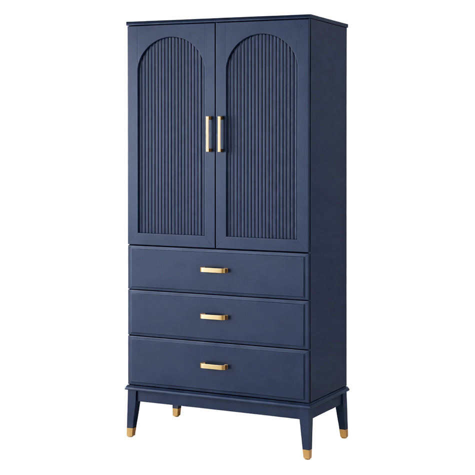 Arched panel wardrobe with drawers