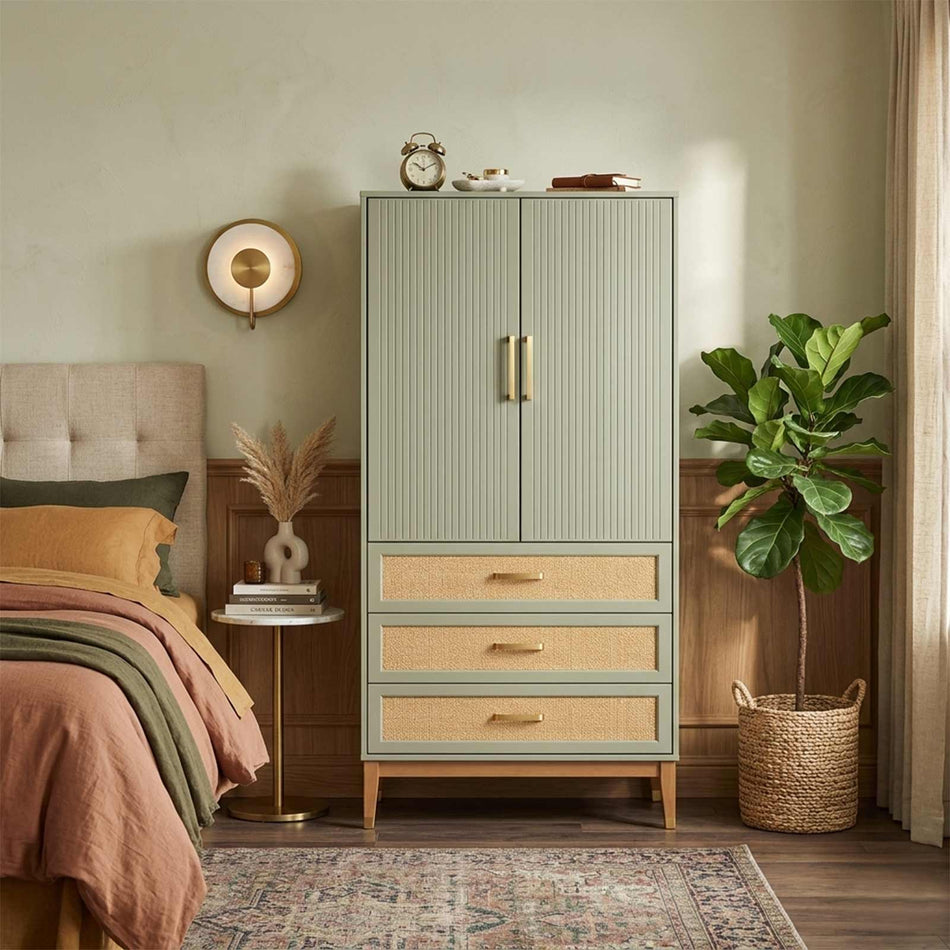 Cabinet with textured drawers