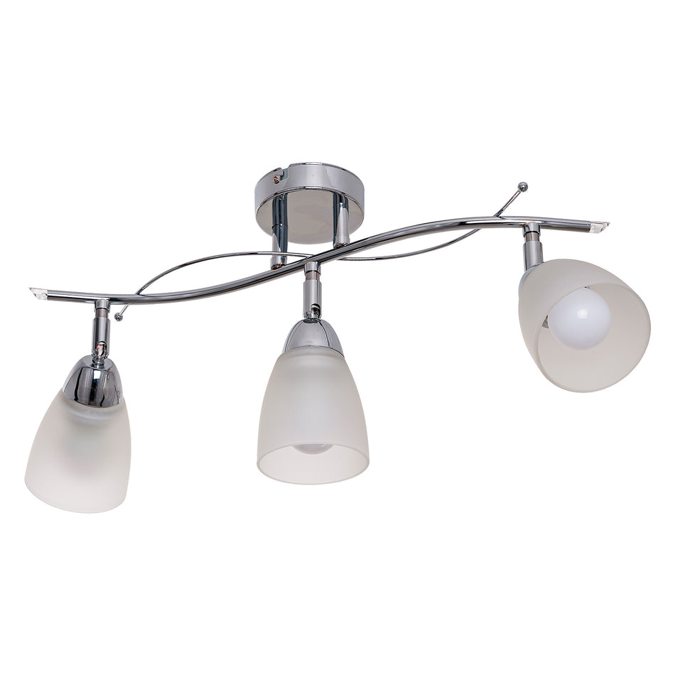 Omicron ceiling light with three glass lampshades