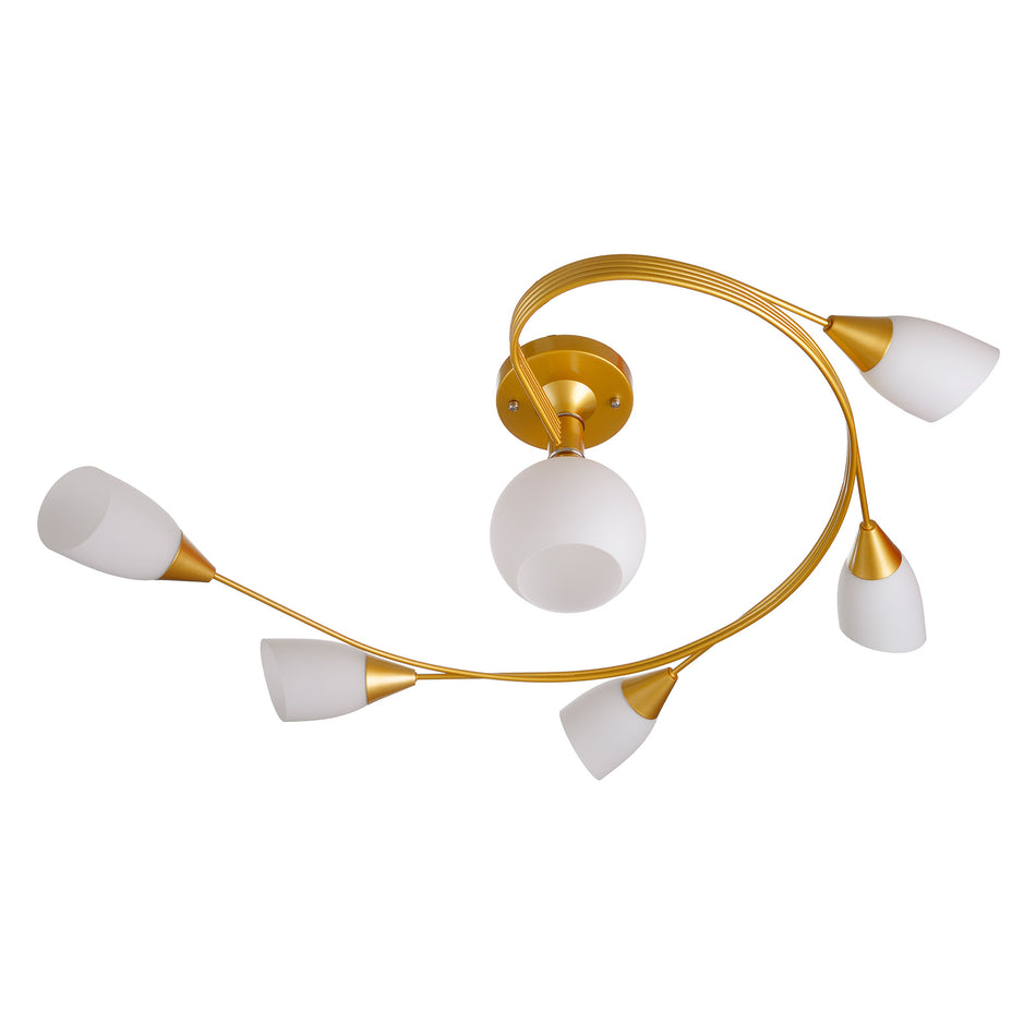 Ithaca LED circular light, gold, three-bulb