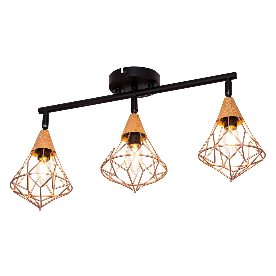 Olbia ceiling light in black and gold