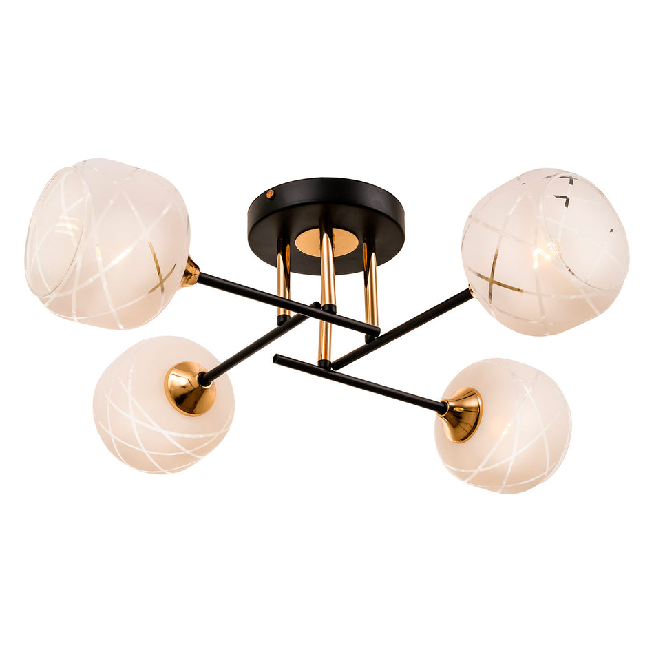 Ithaca, fantastic ceiling light in antique brass