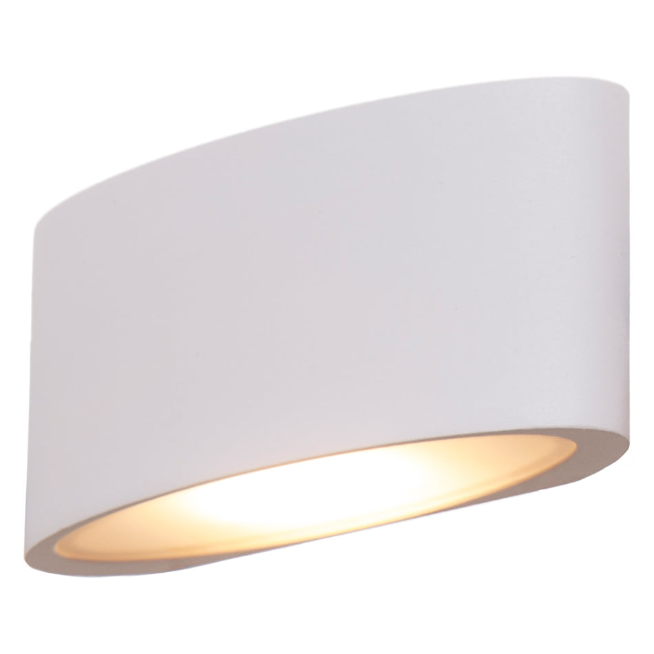 Omicron installed wall light, oval, white