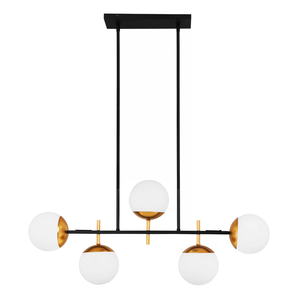 Olbia hanging light with a special charm, 5 bulbs