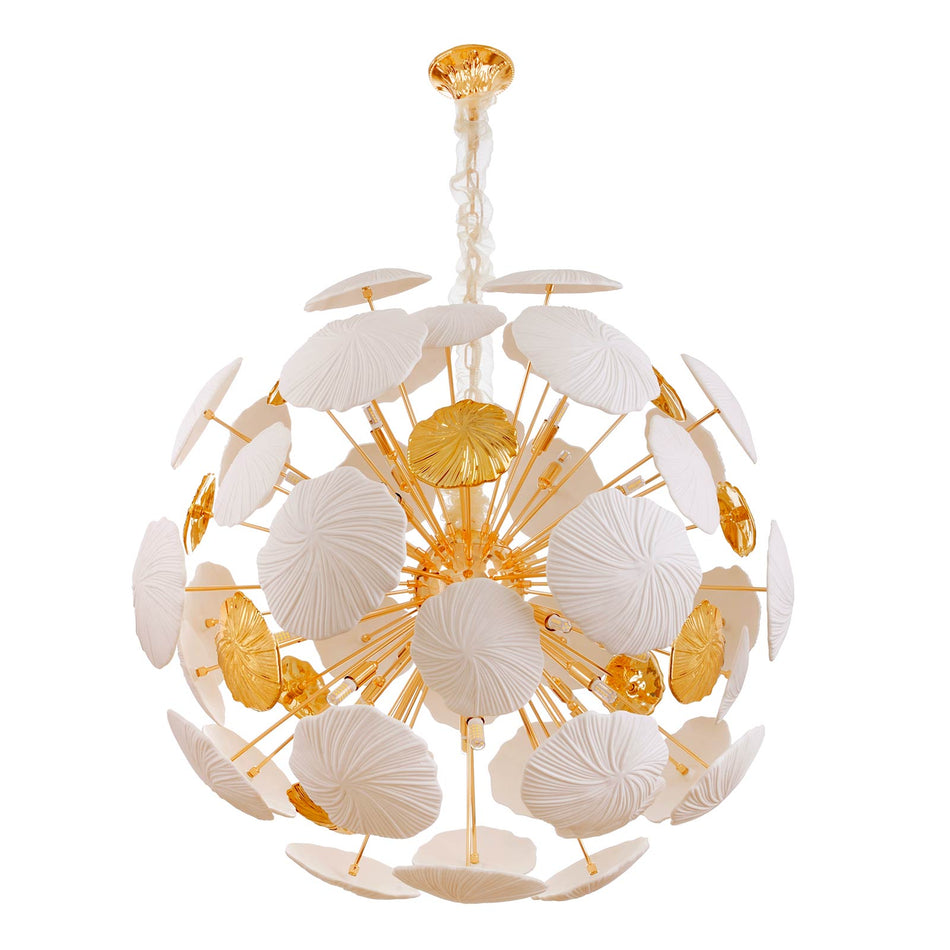 Siracusa LED hanging light cloudy, gold and white