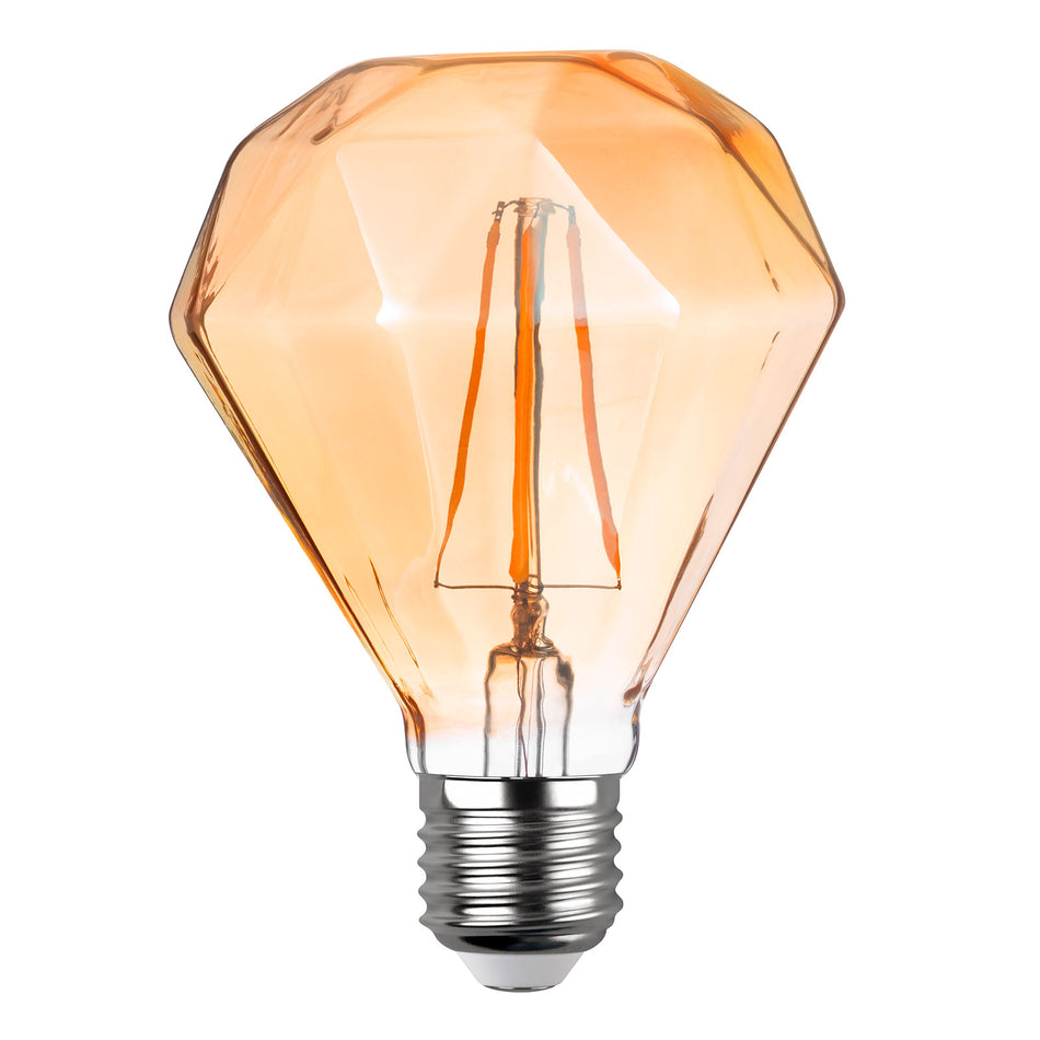 VitaEpsilon bulb E27 4.9W 3.000K, diamond filament amber