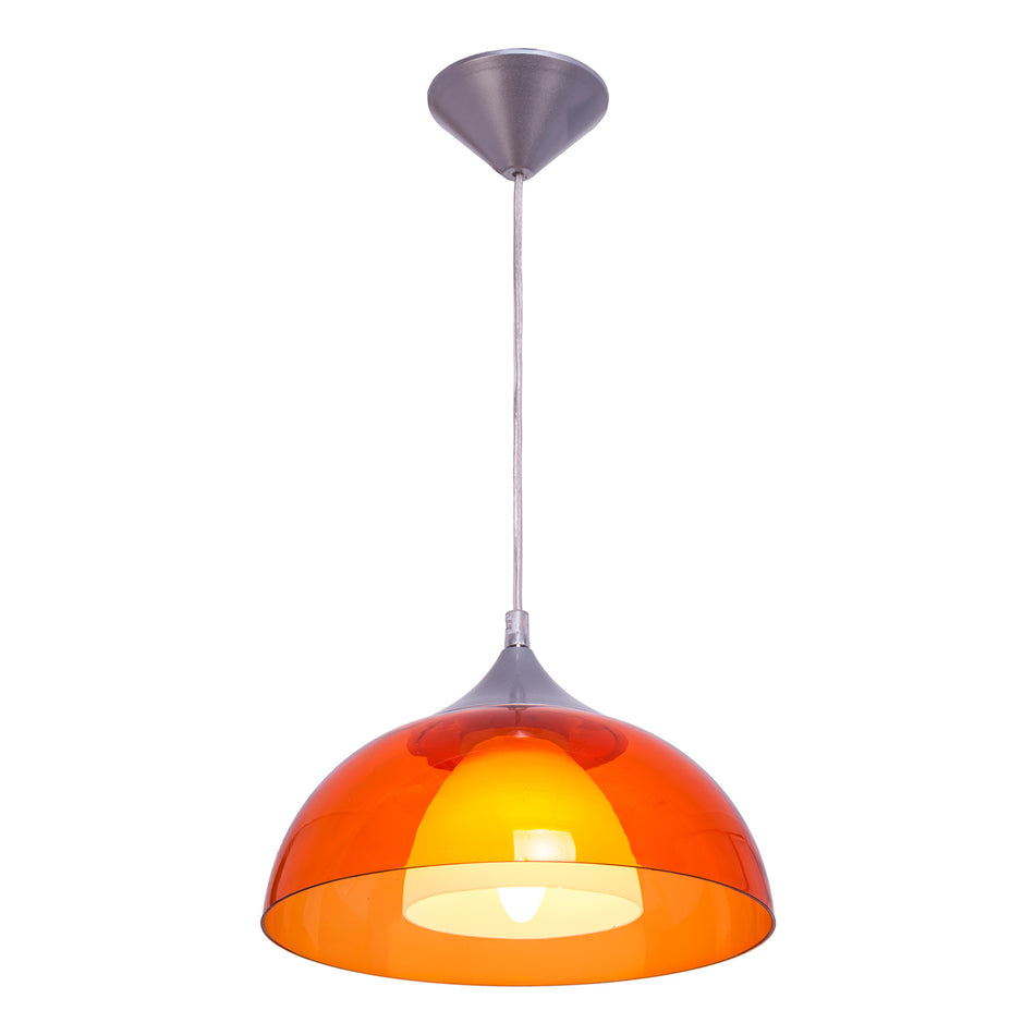 Selinus pendant lamp 1-bulb, orange/clear glass