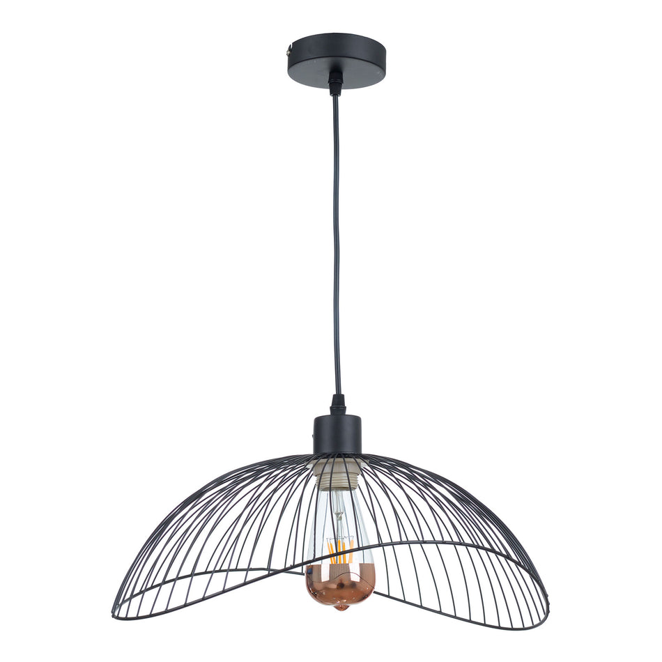 Ithaca hanging light, grid, black