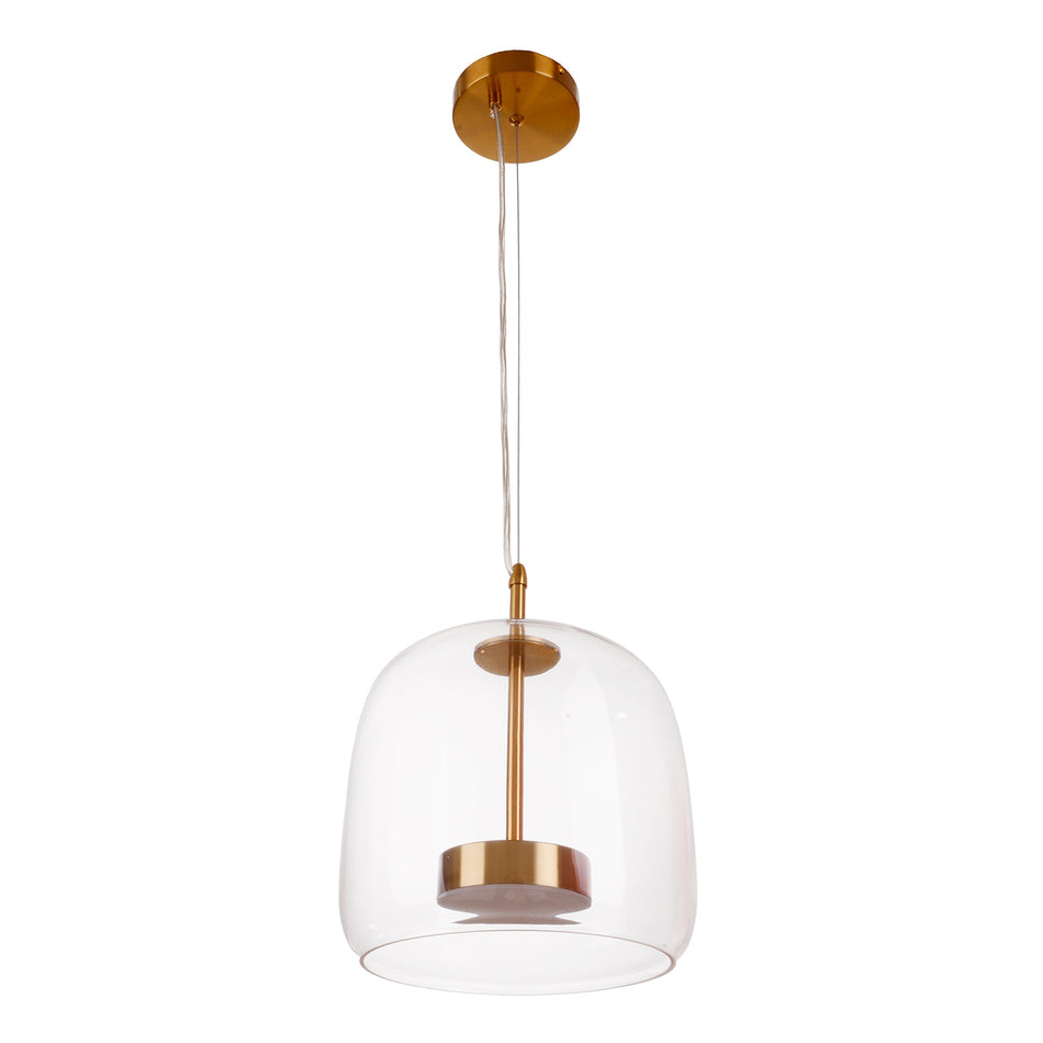 Siracusa glass hanging light Ø45cm, chrome/transparent