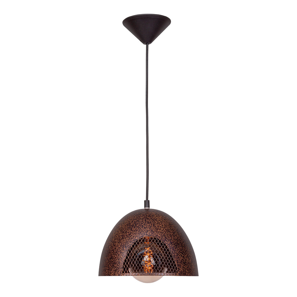 Siracusa pendant light, rusty brown, 1-bulb