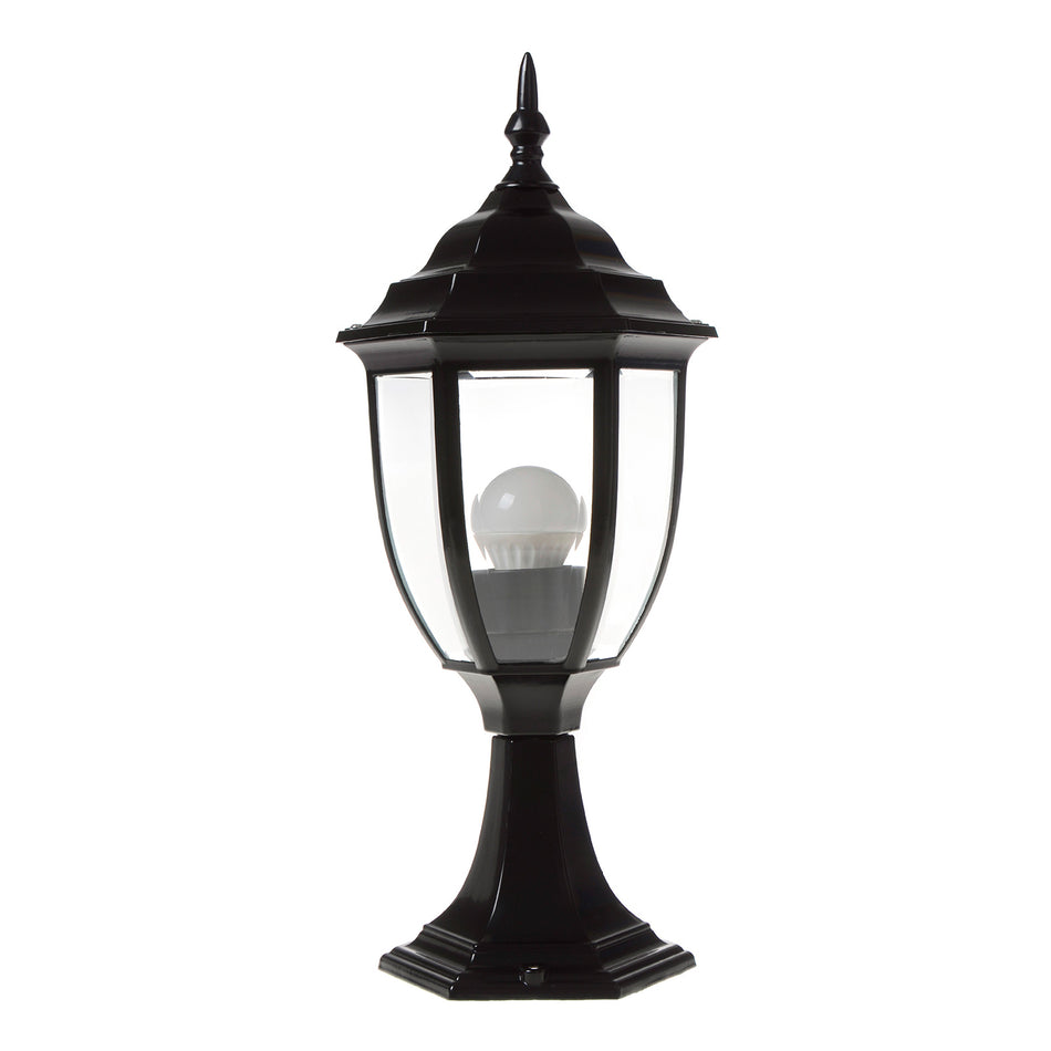 Olbia lamp post, matt black, 1-bulb, 258 cm