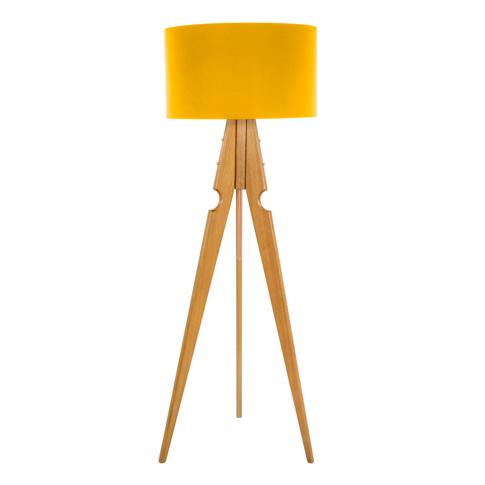 Dion fabric floor lamp in yellow