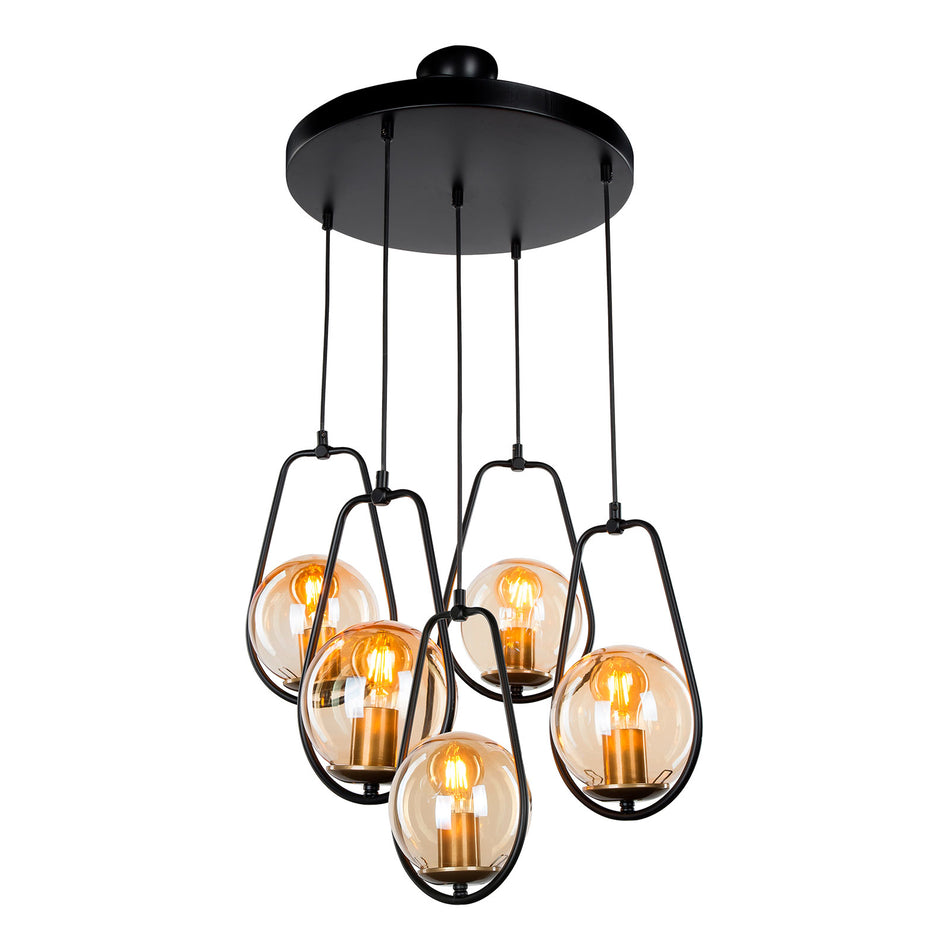 Dion hanging light, 4-bulb, vintage style