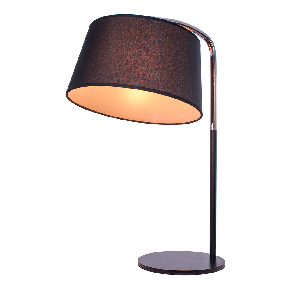 Siracusa table lamp with a fabric lampshade, dark brown