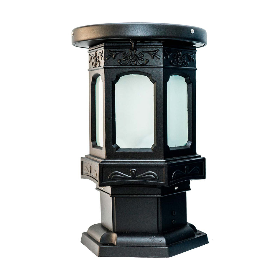 Omicron decorative LED solar path light, black