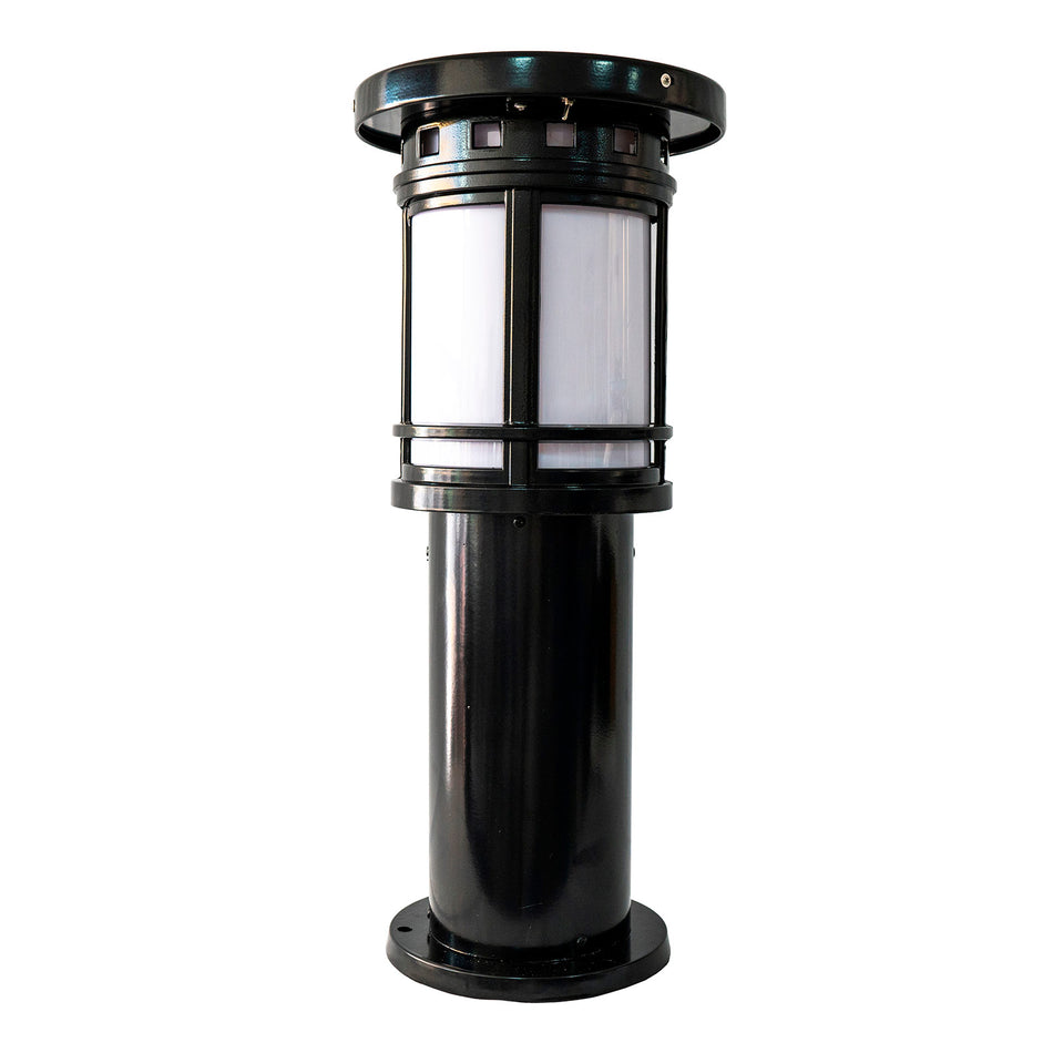 Omicron decorative LED solar path light, black