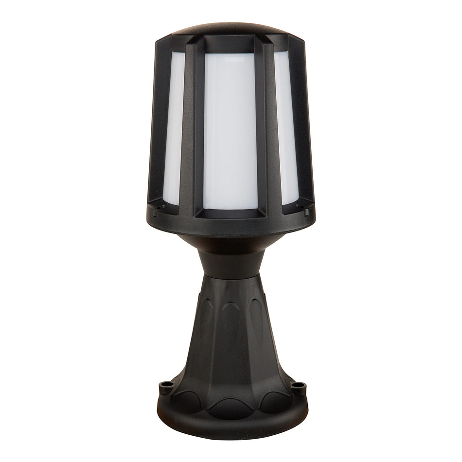 Dion solar pillar light, round, black